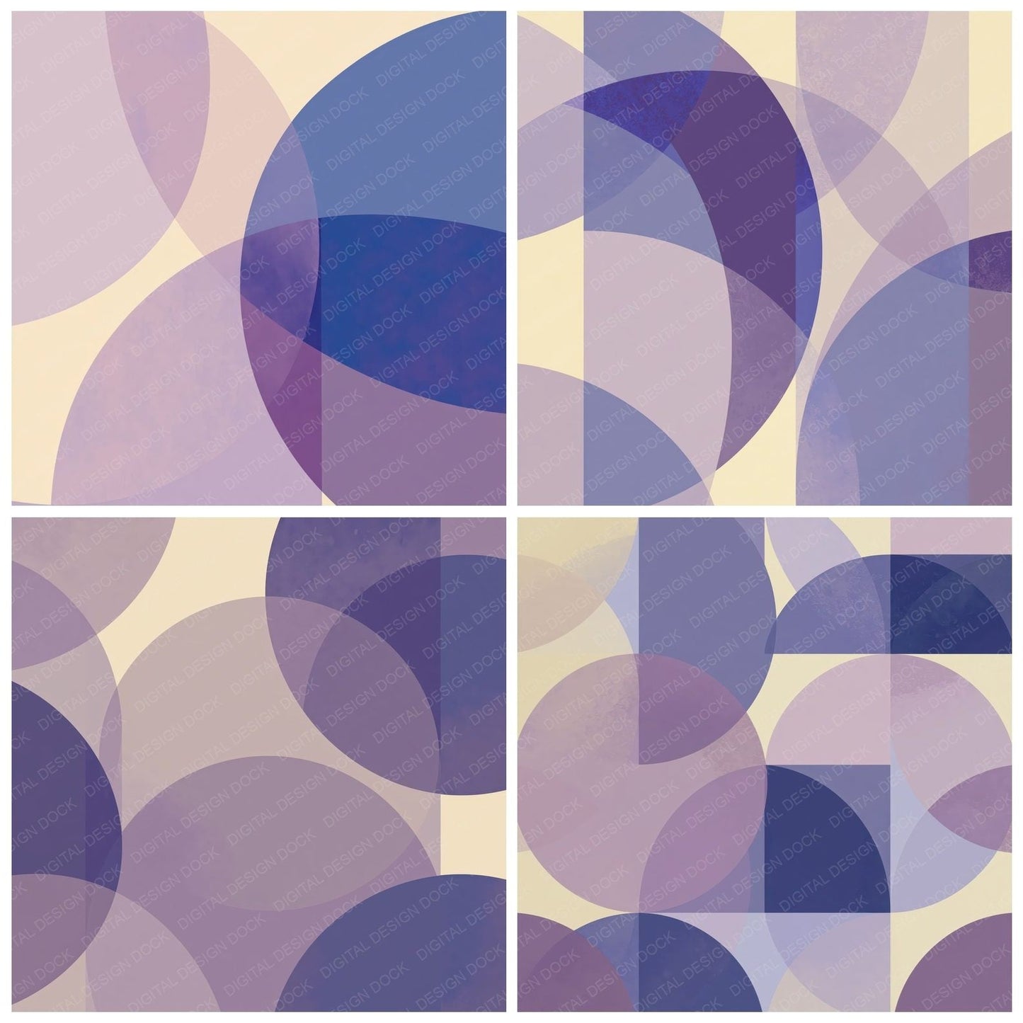 Geometry Half Moons Lavender Lilac Digital Paper Pack (DDD012481)