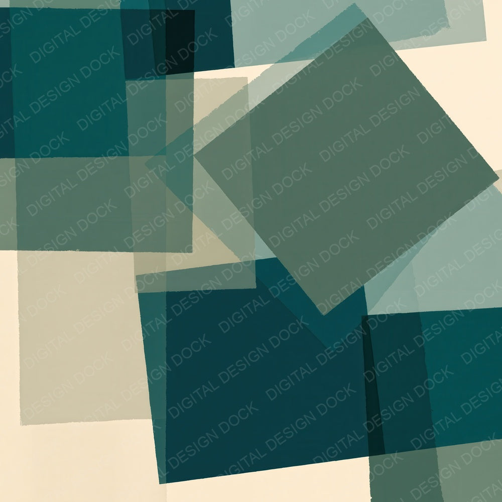 Geometry Rectangles Forest Teal Digital Paper Pack (DDD012483)