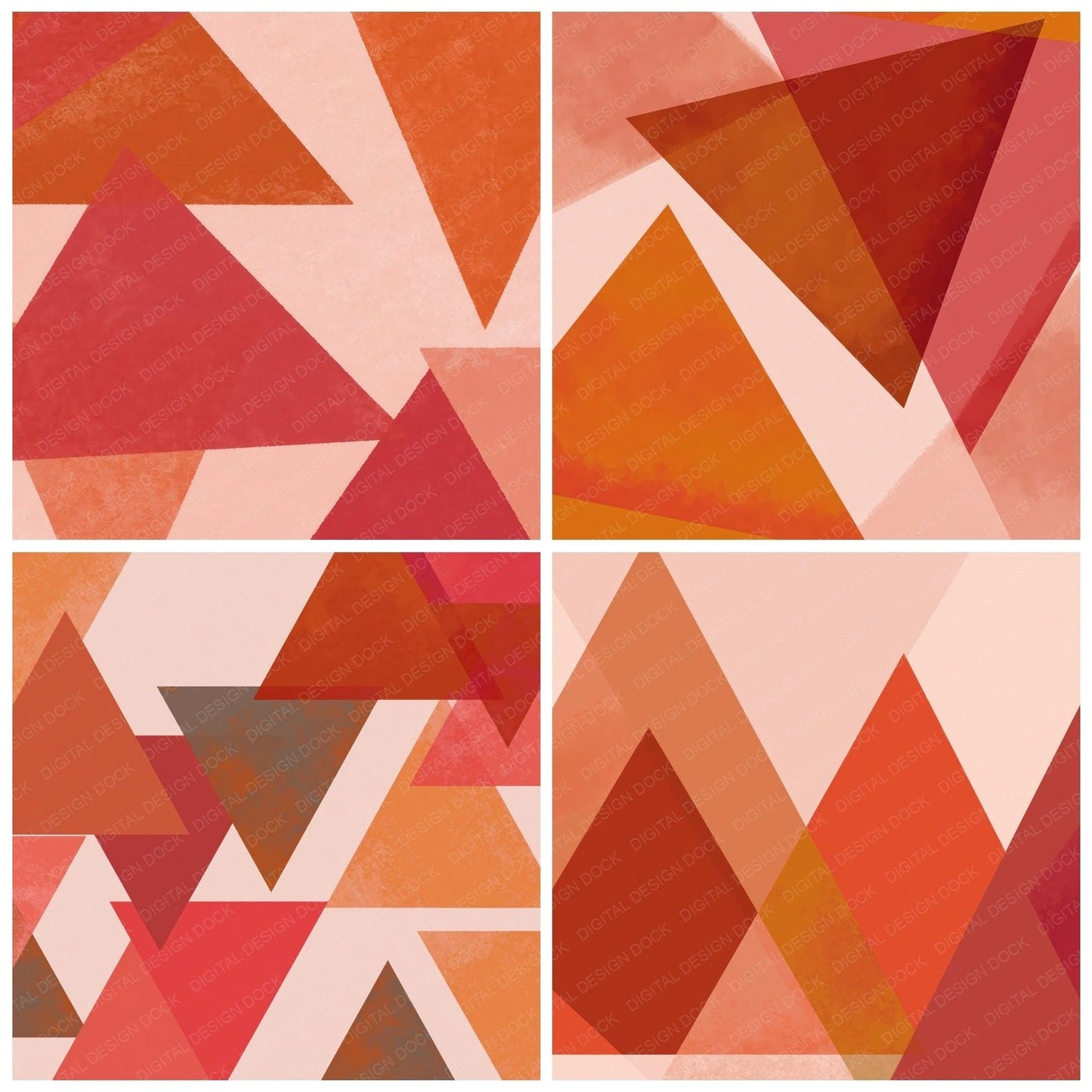 Geometry Triangles Rust Dusty Pink Digital Paper Pack (DDD012484)