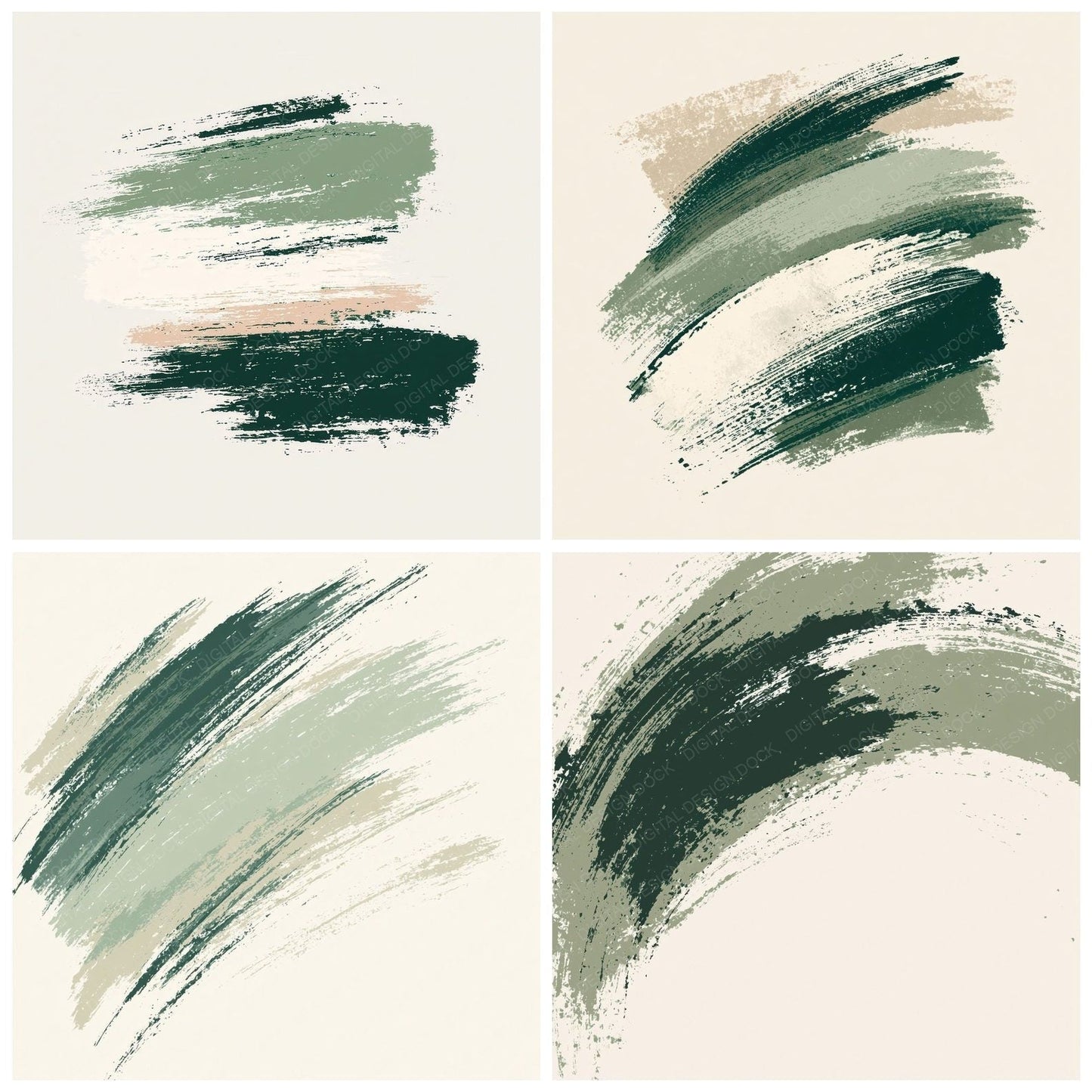 Brushwork Forest Sage Oatmeal Digital Paper Pack (DDD012486)