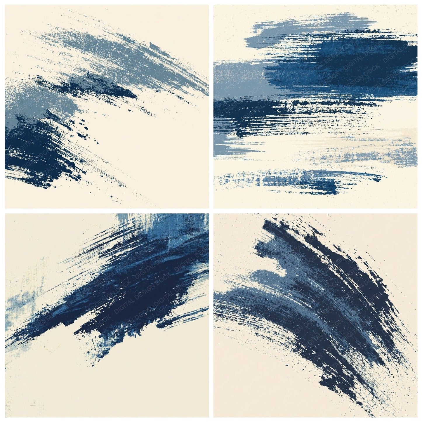 Brushwork Navy Indigo Bone Digital Paper Pack (DDD012487)
