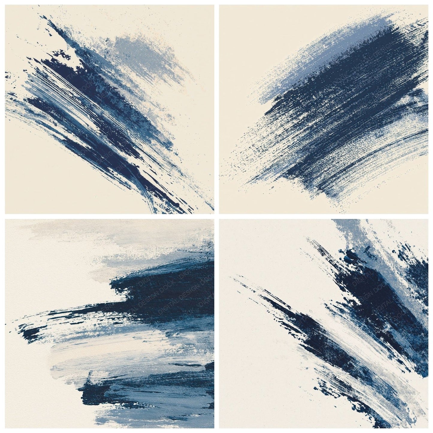 Brushwork Navy Indigo Bone Digital Paper Pack (DDD012487)