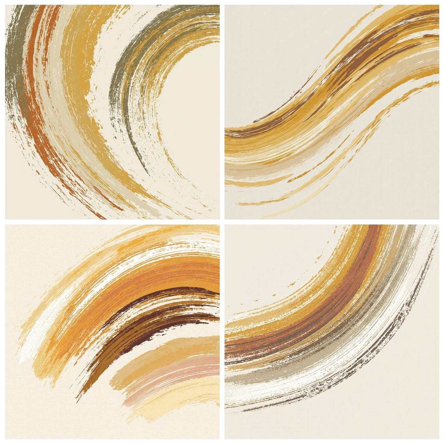 Brushwork Ochre Mustard Ivory Digital Paper Pack (DDD012488)