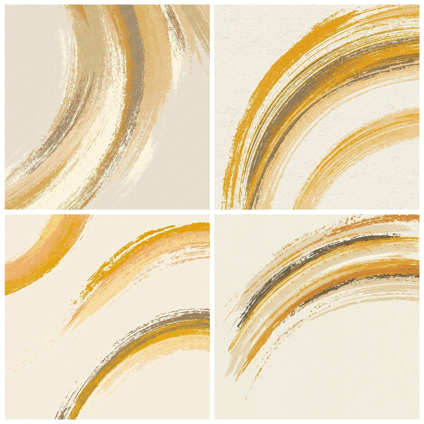Brushwork Ochre Mustard Ivory Digital Paper Pack (DDD012488)