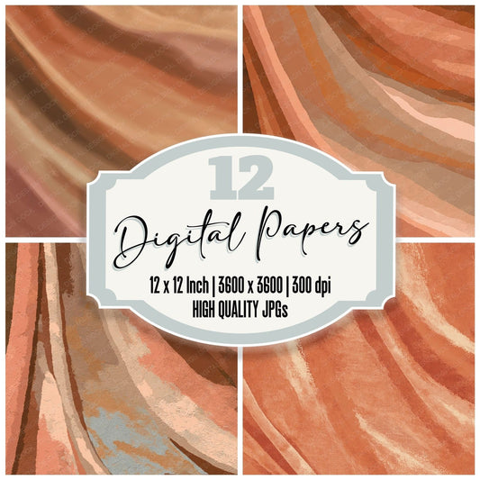 Fabric Jersey Terracotta Clay Digital Paper Pack (DDD012490)