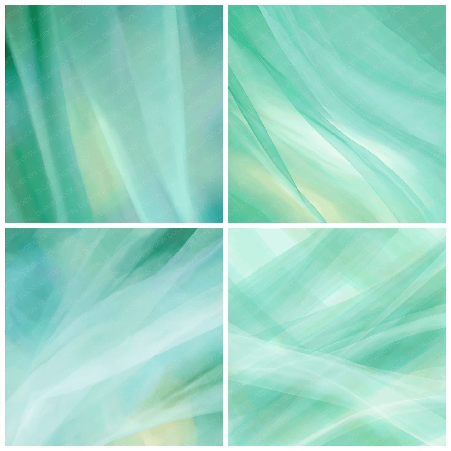 Fabric Organza Mint Seafoam Digital Paper Pack (DDD012491)