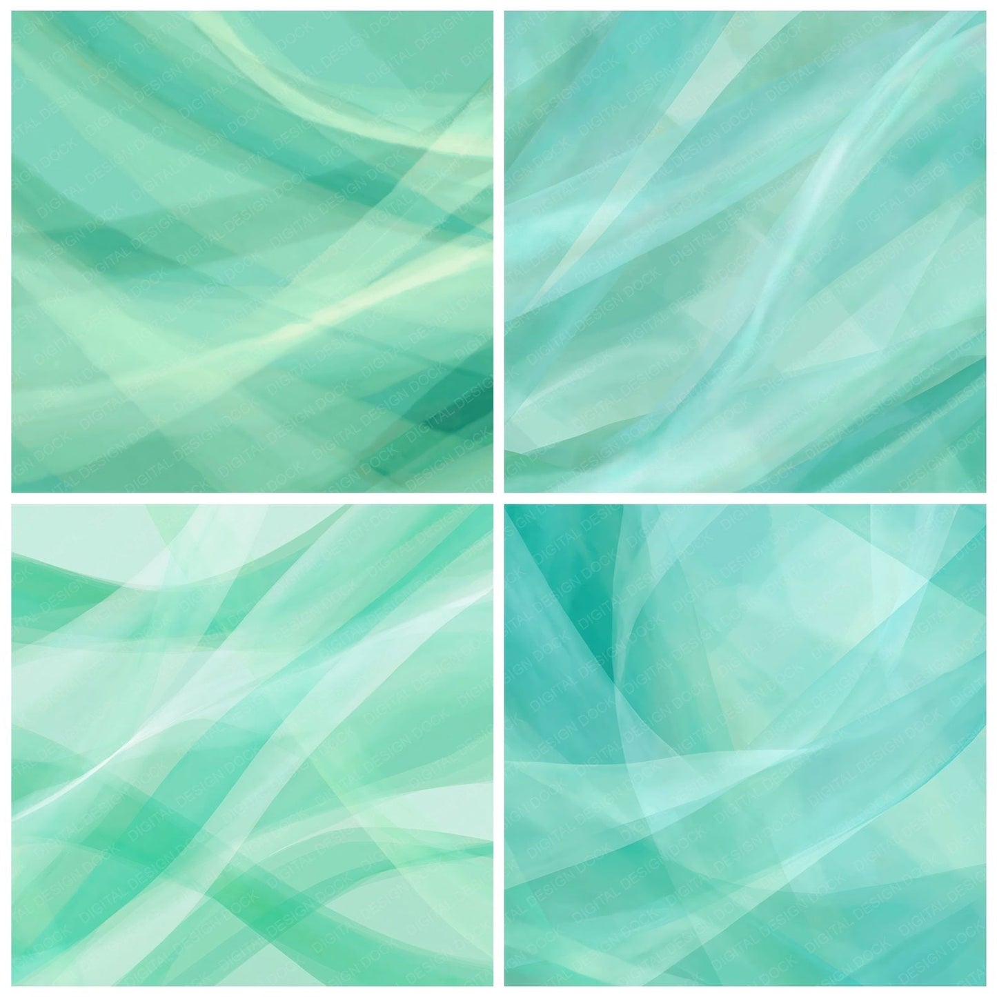 Fabric Organza Mint Seafoam Digital Paper Pack (DDD012491)