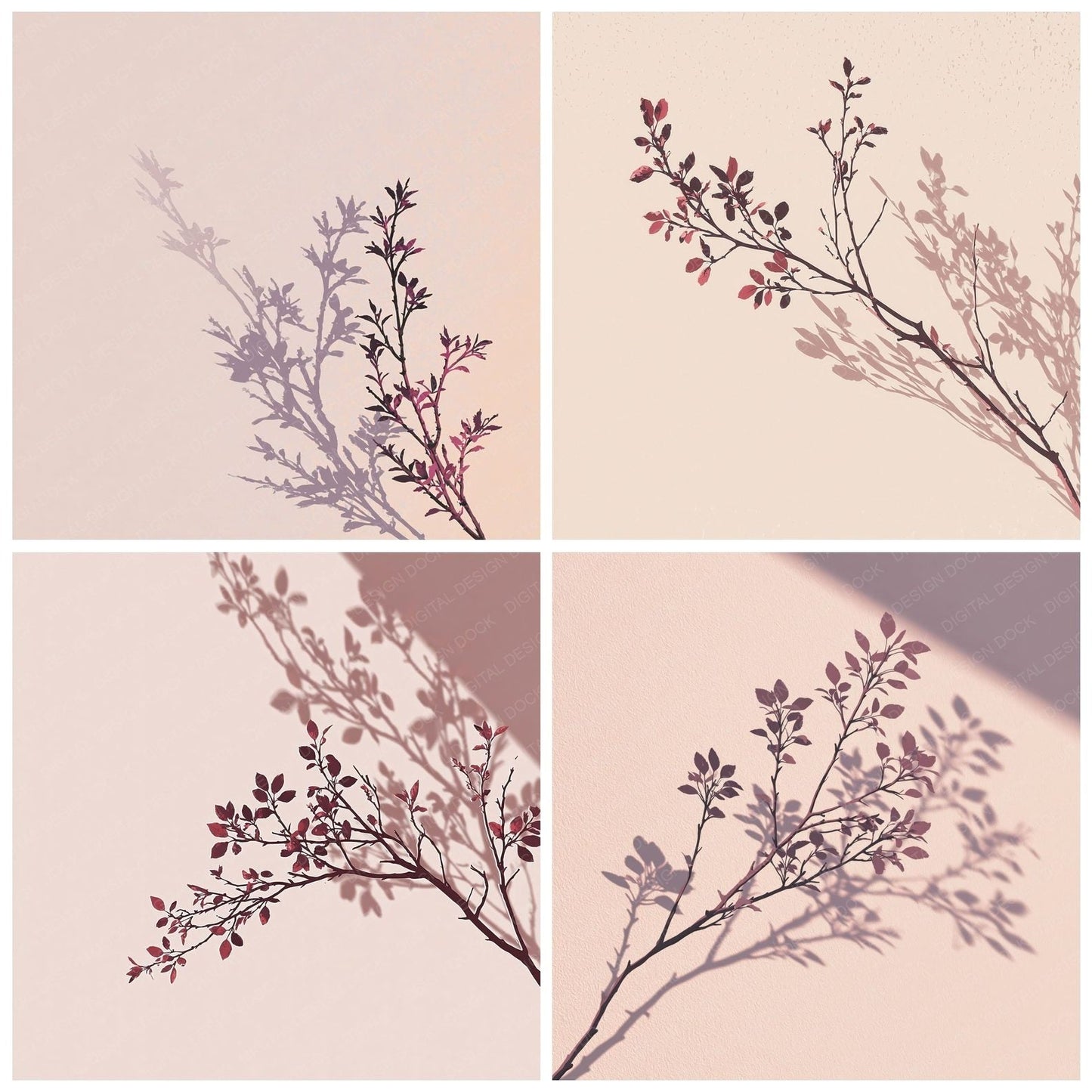 Shadow Branches Blush Mauve Digital Paper Pack (DDD012493)