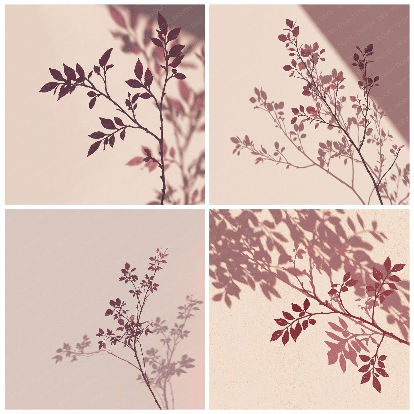 Shadow Branches Blush Mauve Digital Paper Pack (DDD012493)