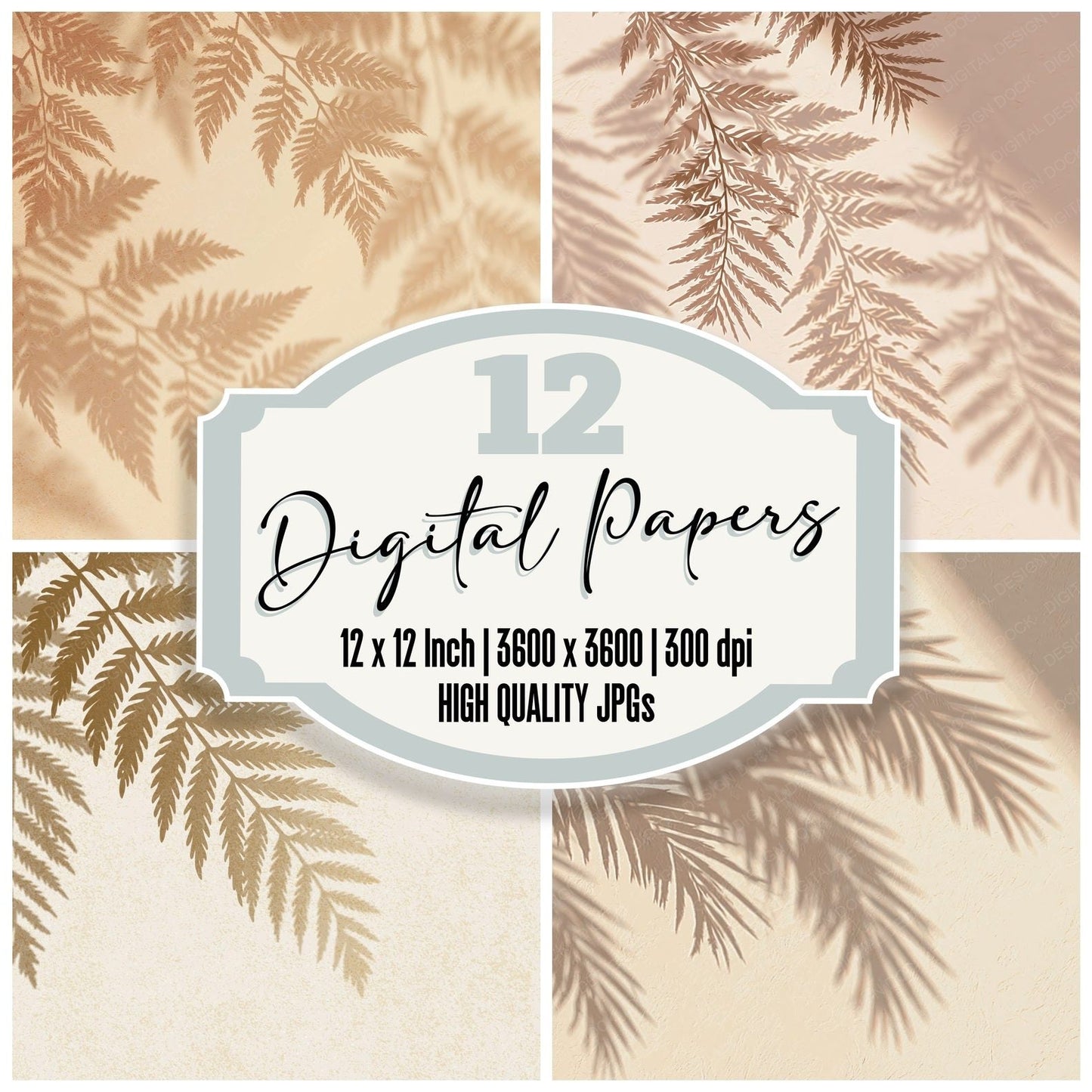 Shadow Fern Sand Sienna Digital Paper Pack (DDD012495)
