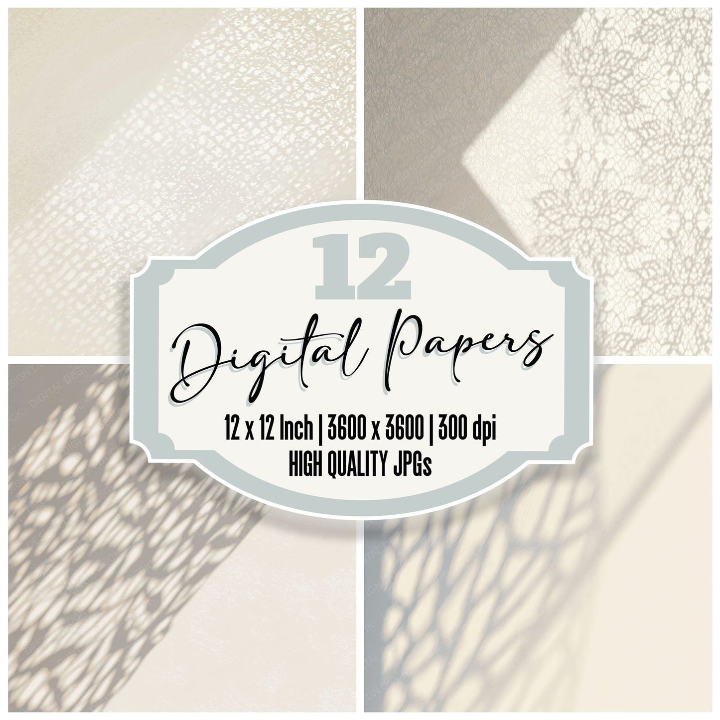 Shadow Lace Ivory Dove Digital Paper Pack (DDD012497)