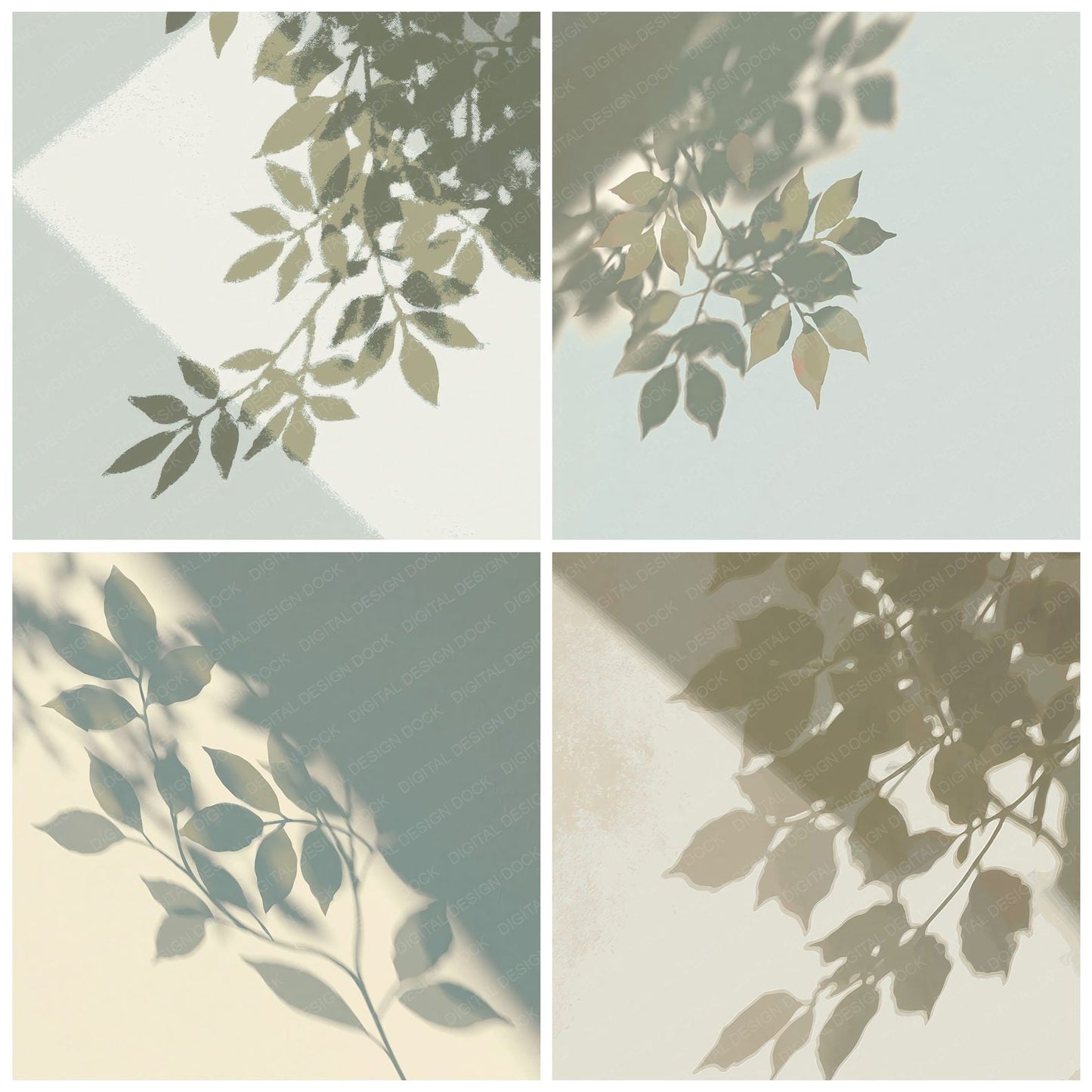 Shadow Leaves Sage Olive Digital Paper Pack (DDD012498)