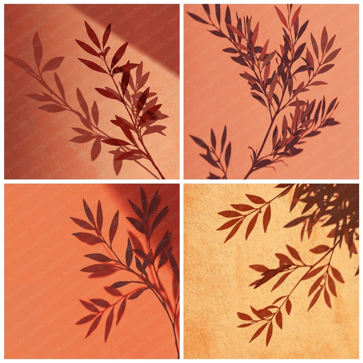 Shadow Olive Branch Terracotta Rust Digital Paper Pack (DDD012500)