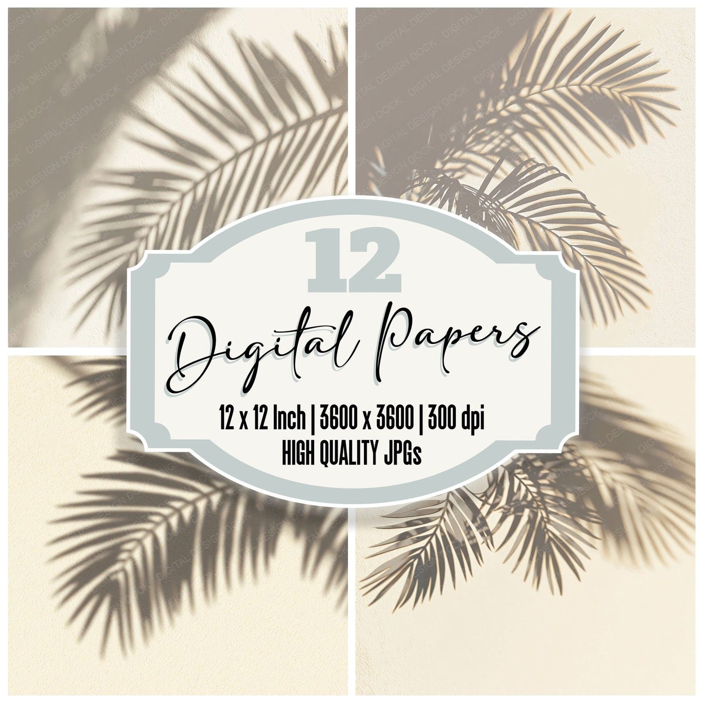 Shadow Palm Cream Taupe Digital Paper Pack (DDD012501)