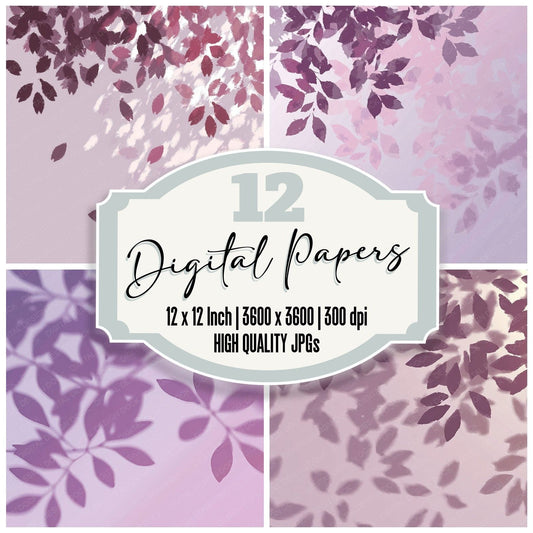 Shadow Petals Lilac Plum Digital Paper Pack (DDD012502)