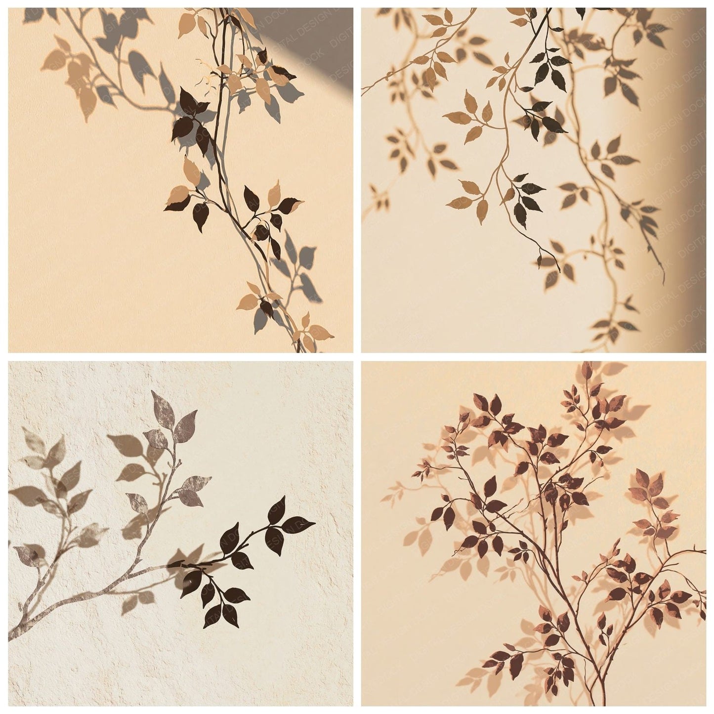 Shadow Vine Champagne Bronze Digital Paper Pack (DDD012503)