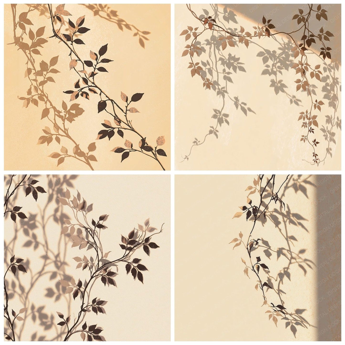 Shadow Vine Champagne Bronze Digital Paper Pack (DDD012503)