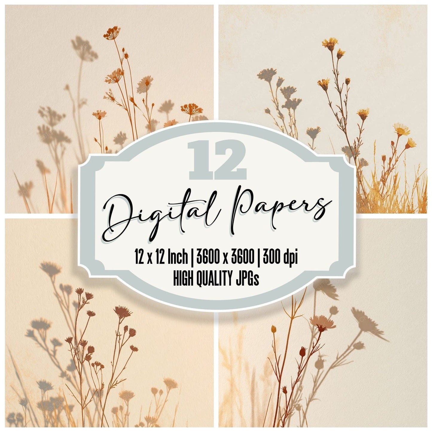Shadow Wildflower Buttermilk Honey Digital Paper Pack (DDD012504)