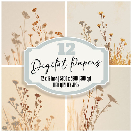 Shadow Wildflower Buttermilk Honey Digital Paper Pack (DDD012504)