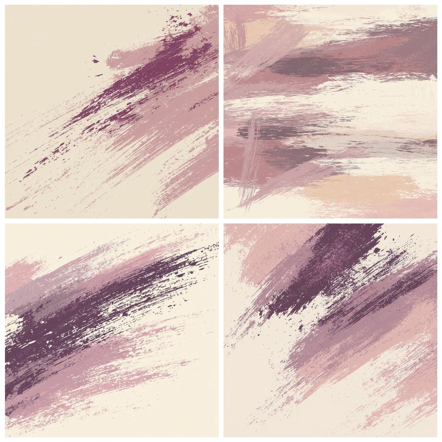 Brushwork Plum Mauve Blush Digital Paper Pack (DDD012505)
