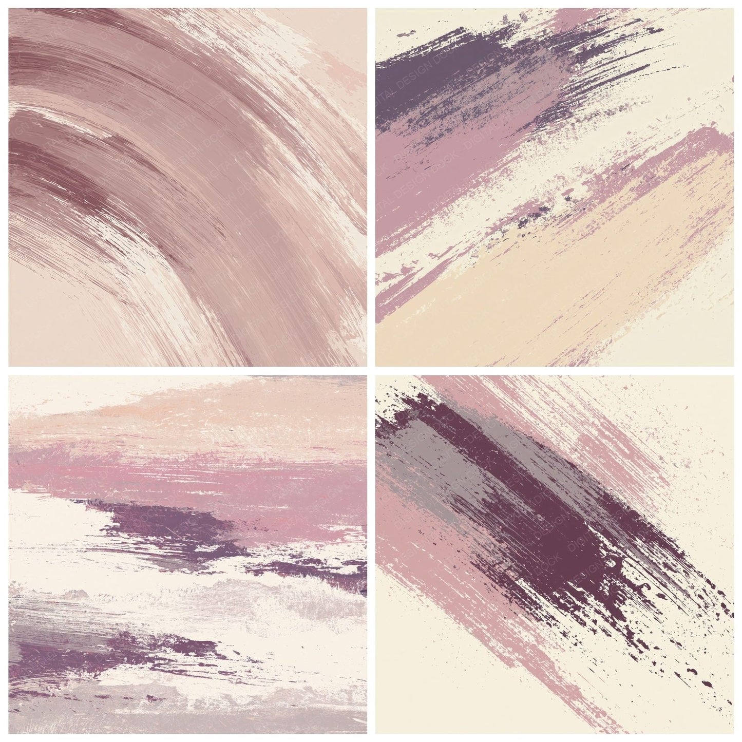 Brushwork Plum Mauve Blush Digital Paper Pack (DDD012505)