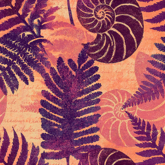 Woodblock Nautilus Plum Seamless Digital Paper Pack (DDD012576)