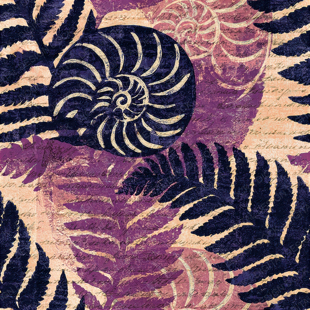Woodblock Nautilus Plum Seamless Digital Paper Pack (DDD012576)