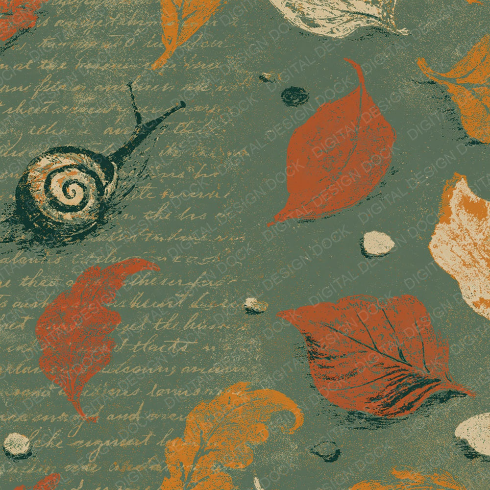 Woodblock Snail Pebble Clay Digital Paper Pack (DDD012579)