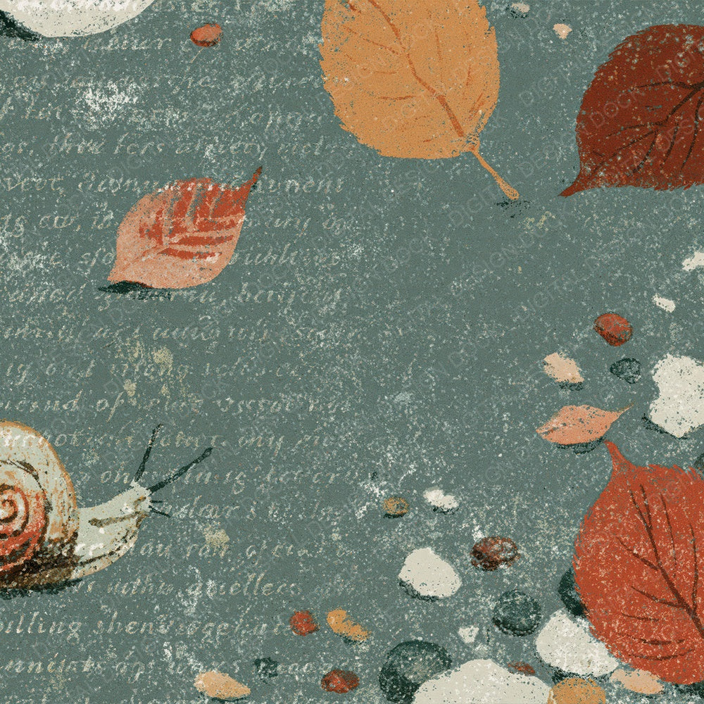 Woodblock Snail Pebble Clay Digital Paper Pack (DDD012579)