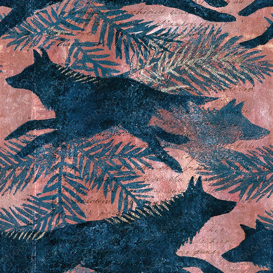 Woodblock Wolf Pine Slate Seamless Digital Paper Pack (DDD012583)