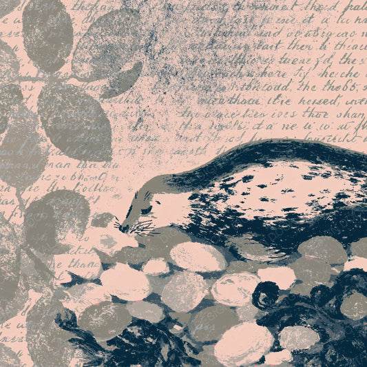 Woodblock Seal Pebble Pewter Digital Paper Pack (DDD012600)