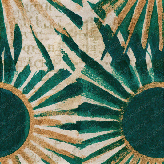 Risograph Sun Emerald Parchment Seamless Digital Paper Pack (DDD012609)