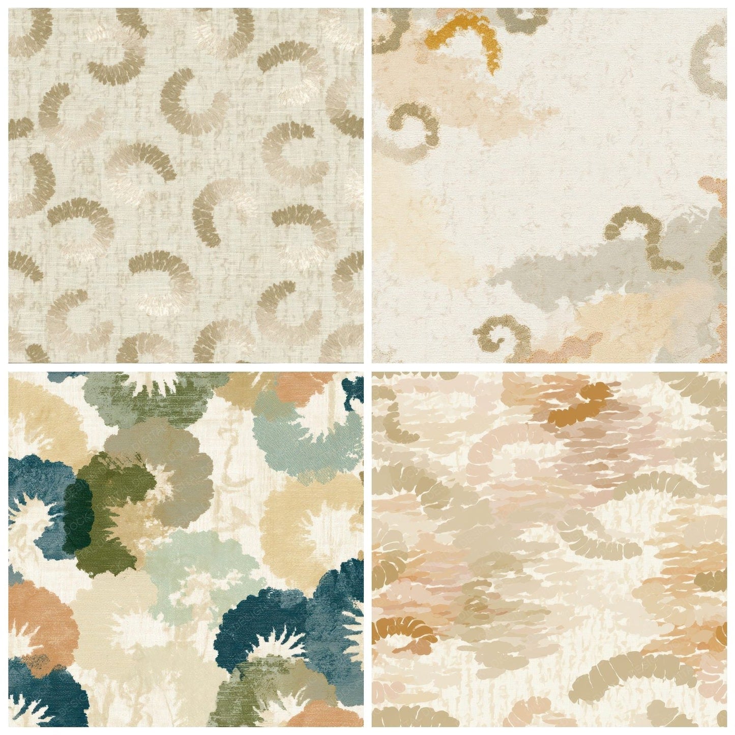 Embroidery Caterpillar Oyster Clay Digital Paper Pack (DDD012629)