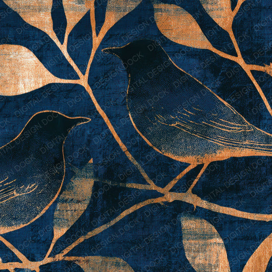 Embroidery Thrush Midnight Silver Digital Paper Pack (DDD012630)