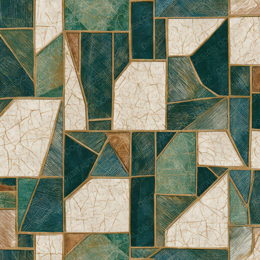 Engraving Tile Mosaic Tobacco Sage Digital Paper Pack (DDD012633)