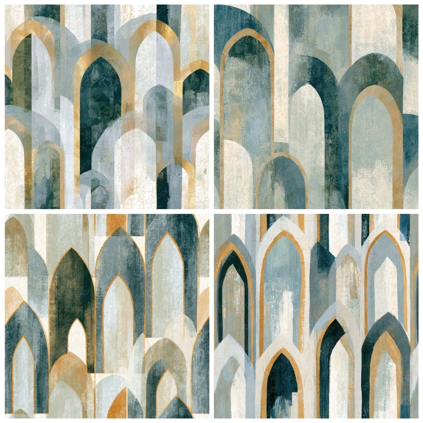 Gouache Gothic Arches Bone Seamless Digital Paper Pack (DDD012635)