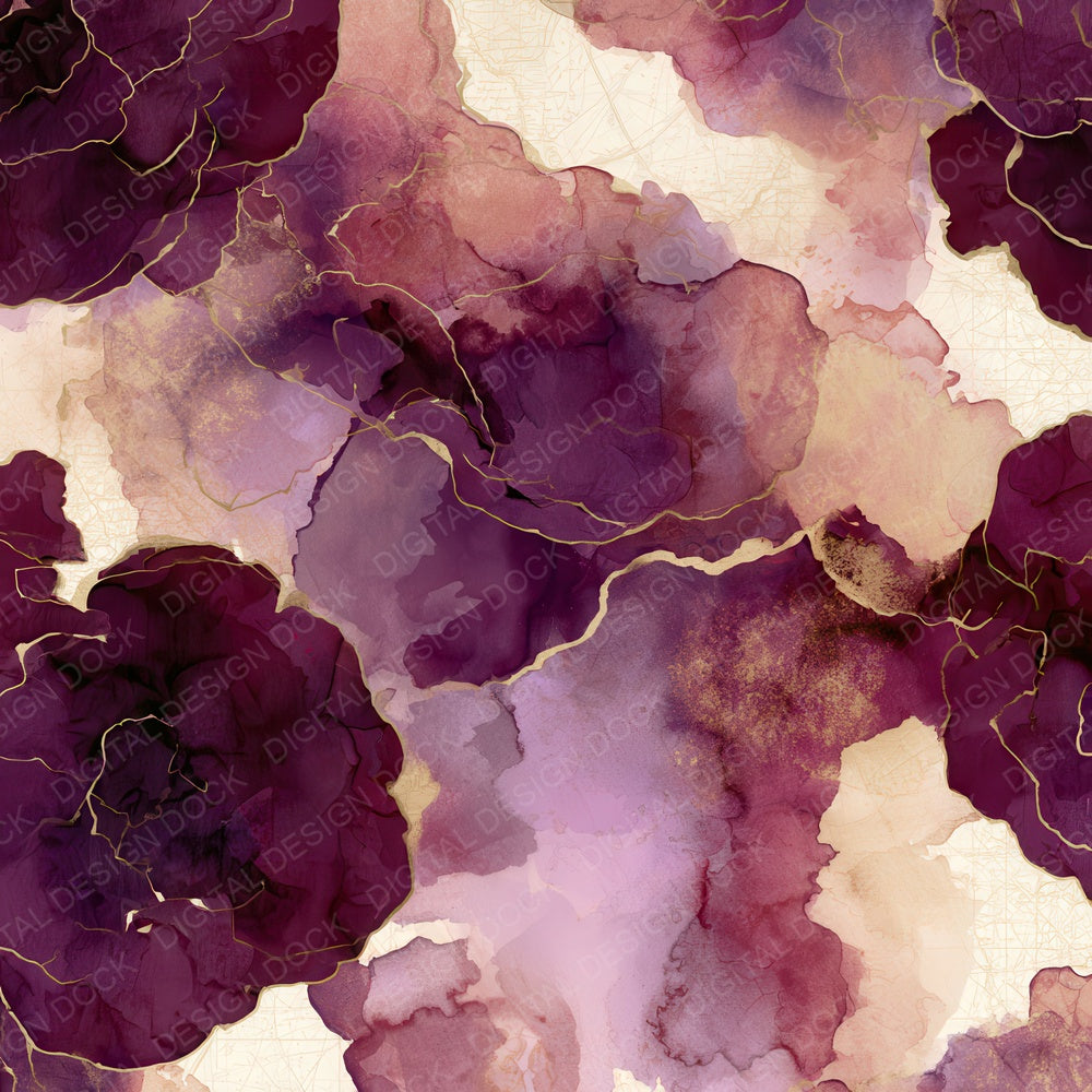 Ink Wash Ranunculus Plum Cream Digital Paper Pack (DDD012636)
