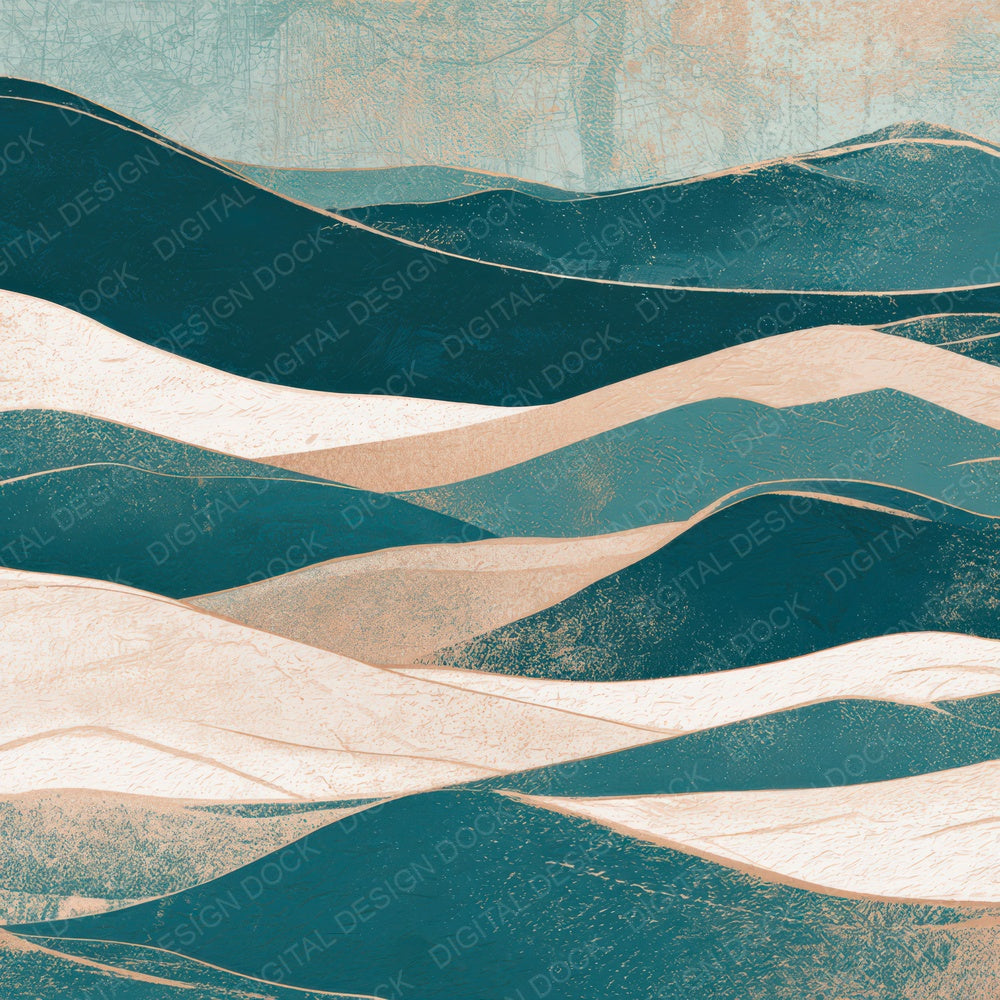 Letterpress Desert Dunes Teal Bone Digital Paper Pack (DDD012637)