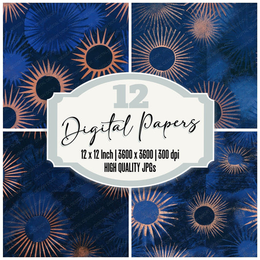 Risograph Sun Sapphire Seamless Digital Paper Pack (DDD012642)