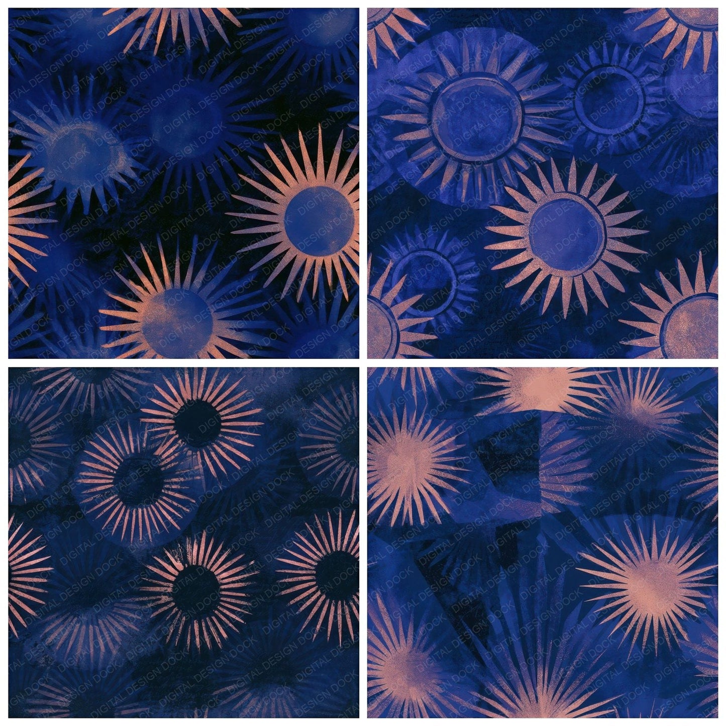 Risograph Sun Sapphire Seamless Digital Paper Pack (DDD012642)