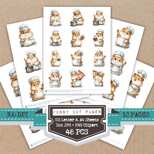 Funny Chef Hamster Character Fussy Cut Sheets (DDD012671)