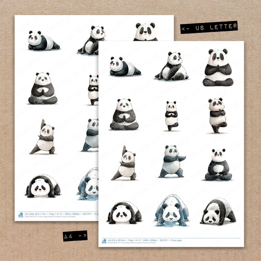 Funny Yoga Panda Character Fussy Cut Sheets (DDD012679)