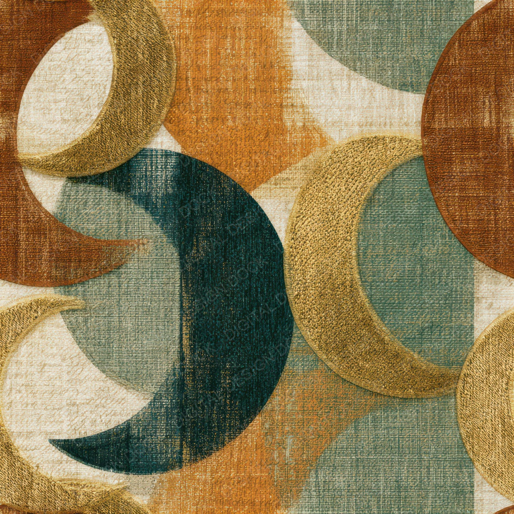 Embroidery Crescent Moon Amber Sage Seamless Digital Paper Pack (DDD012687)