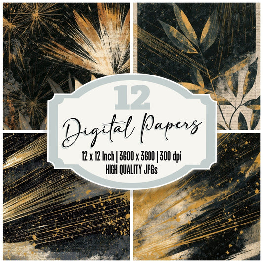Naturalist Comet Trails Cream Mustard Digital Paper Pack (DDD012697)