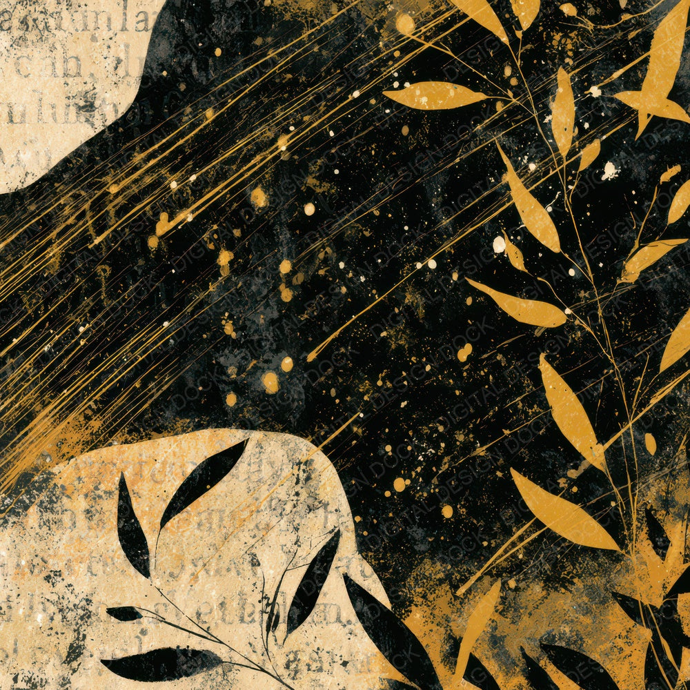 Naturalist Comet Trails Cream Mustard Digital Paper Pack (DDD012697)