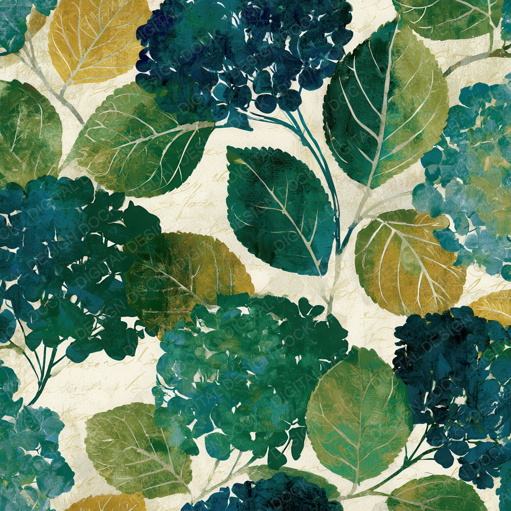 Photogram Hydrangea Emerald Parchment Digital Paper Pack (DDD012699)