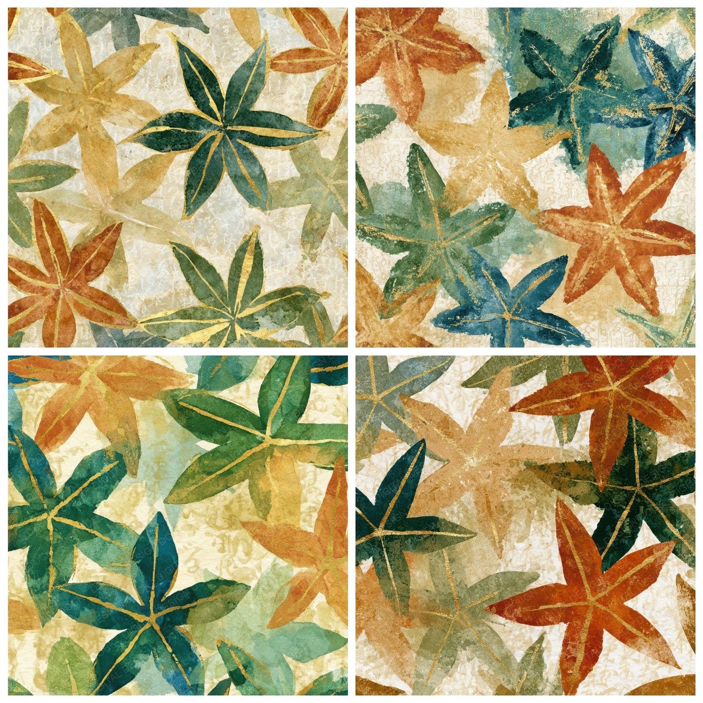 Watercolour Starfish Cinnamon Moss Digital Paper Pack (DDD012703)