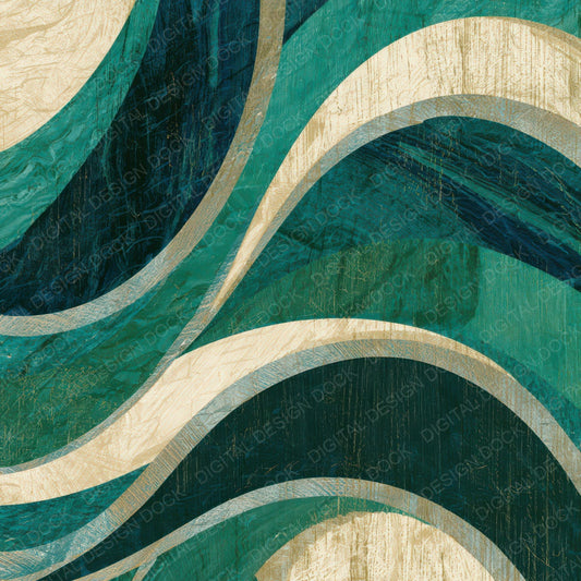 Woodcut Organic Curves Malachite Digital Paper Pack (DDD012704)