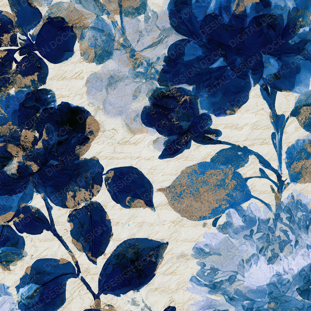 Blueprint Chinoiserie Florals Sapphire Digital Paper Pack (DDD012707)