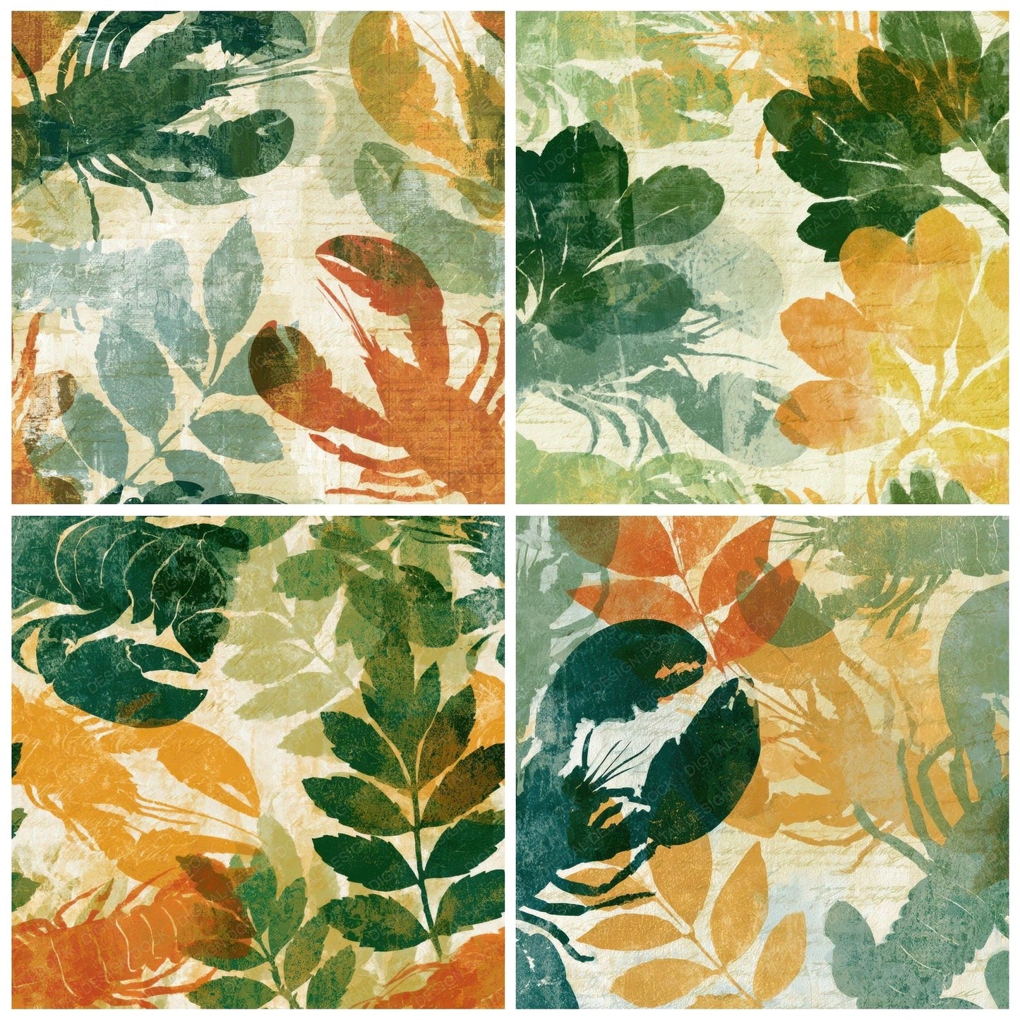Blueprint Lobster Butter Ivory Digital Paper Pack (DDD012708)